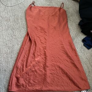 Rust Orange Slip Dress